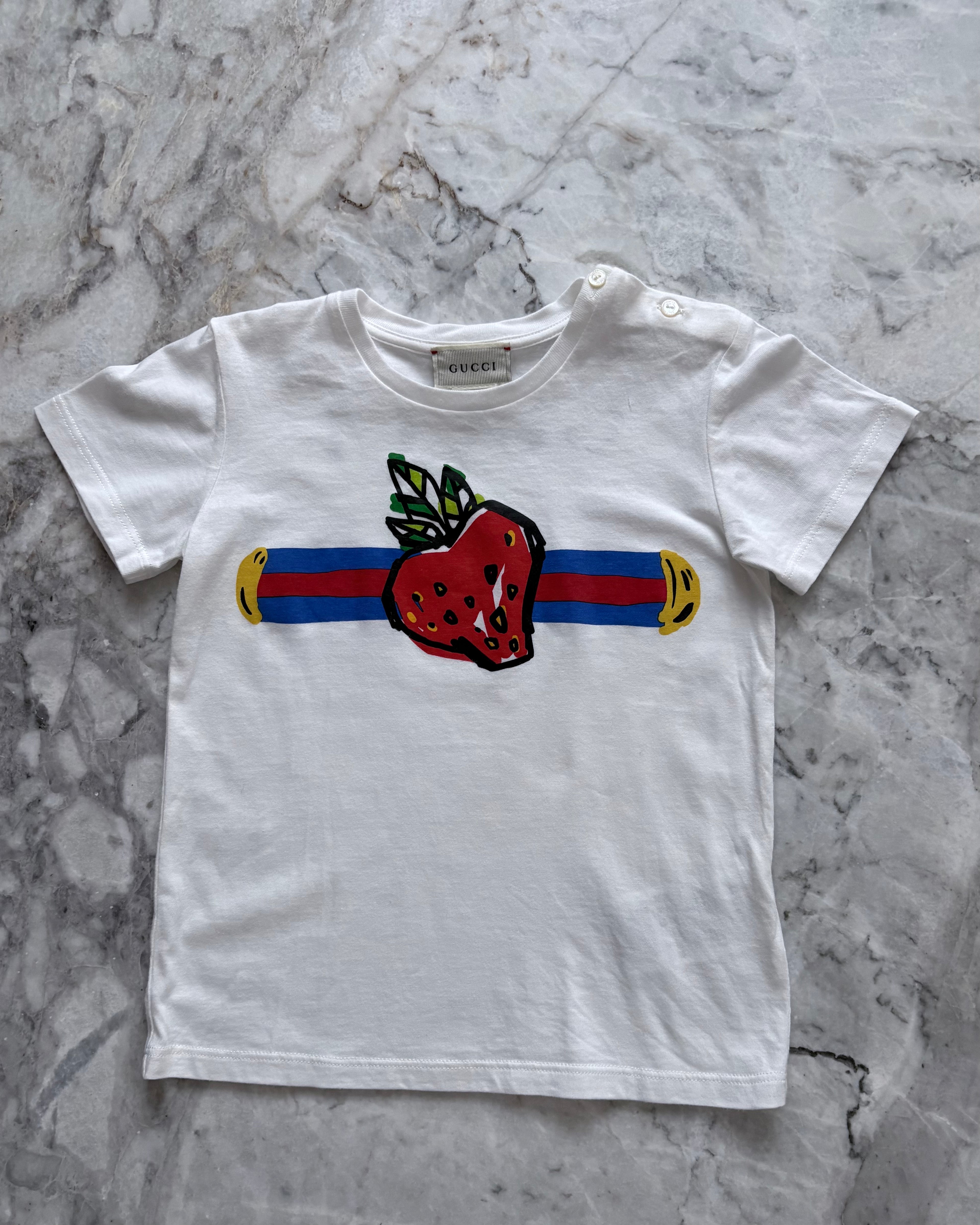 Gucci Kids Strawberry T-Shirt, White