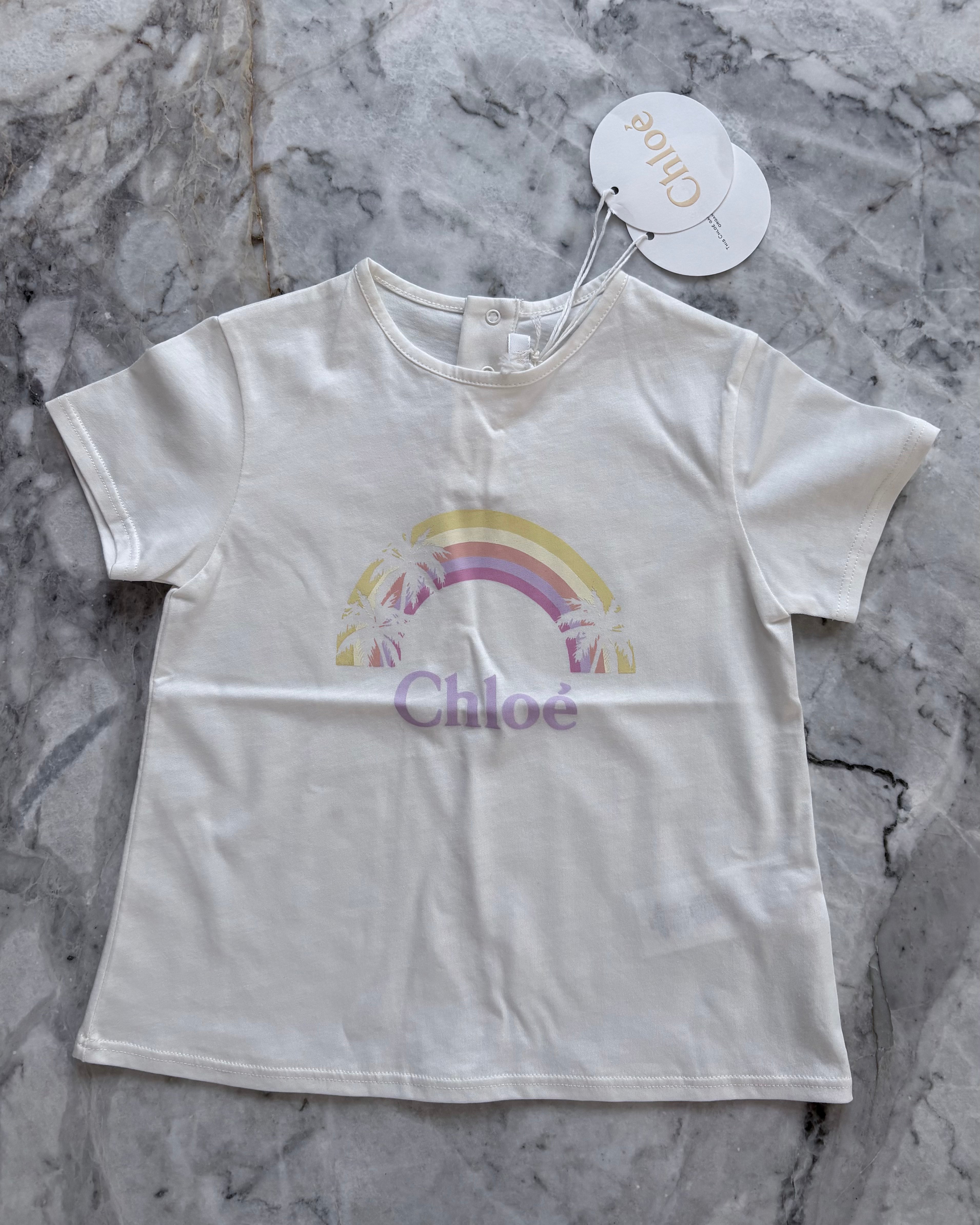 Chloé Kids Rainbow Logo T-Shirt