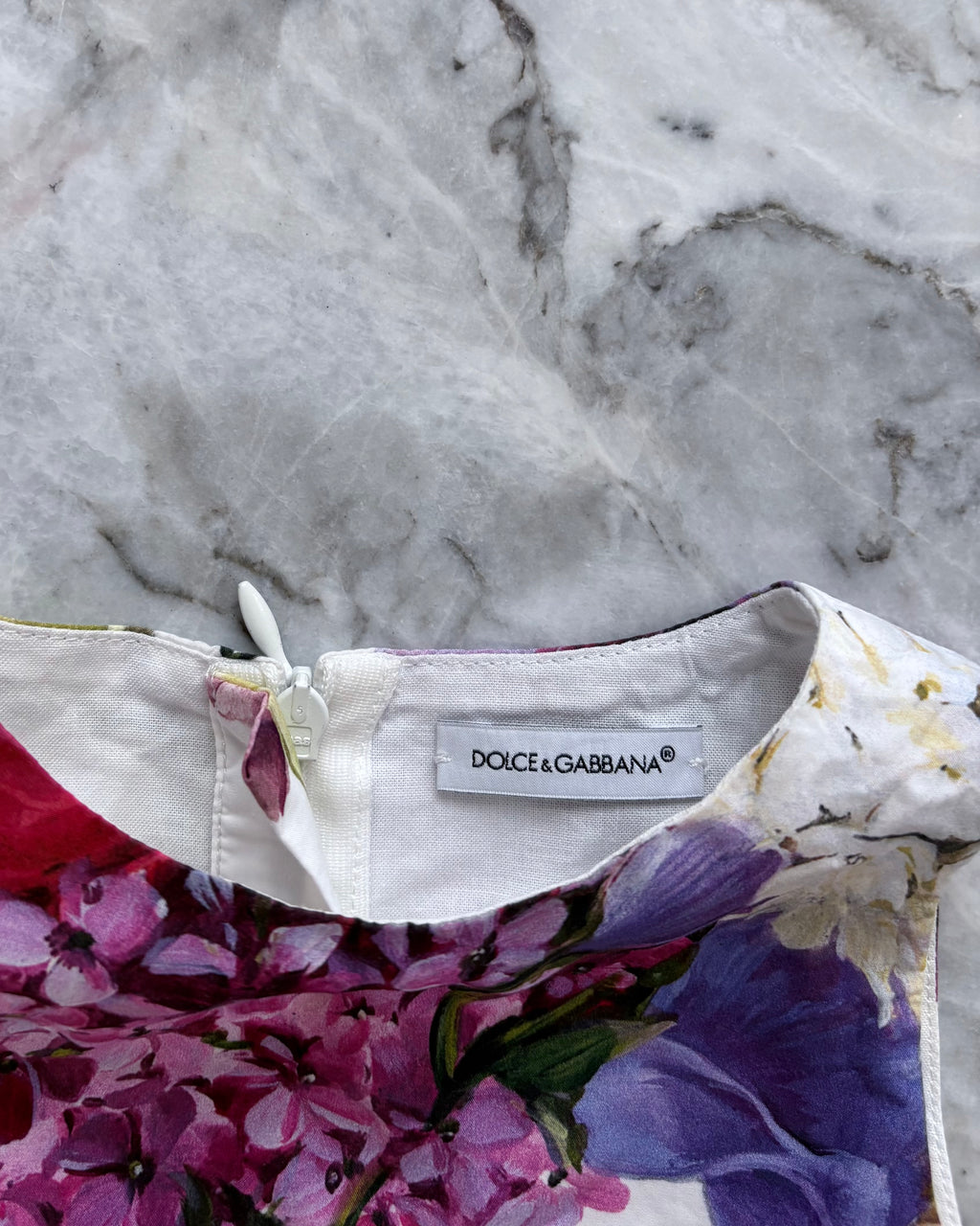 Dolce & Gabbana Kids Floral Cotton Dress with Matching Diaper Cover, Multicolor