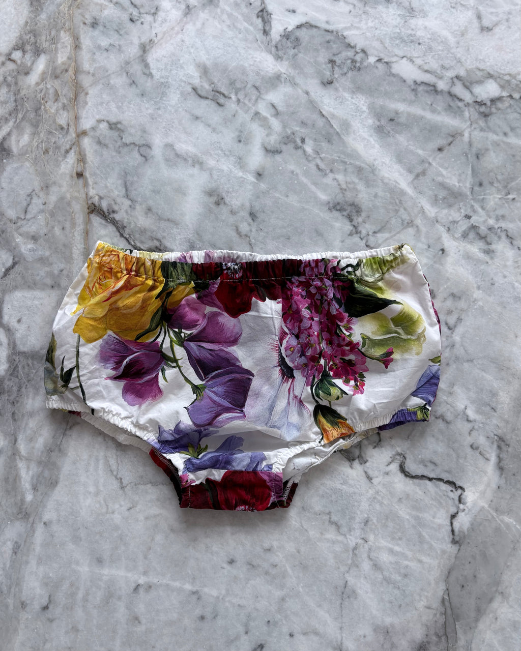 Dolce & Gabbana Kids Floral Cotton Dress with Matching Diaper Cover, Multicolor