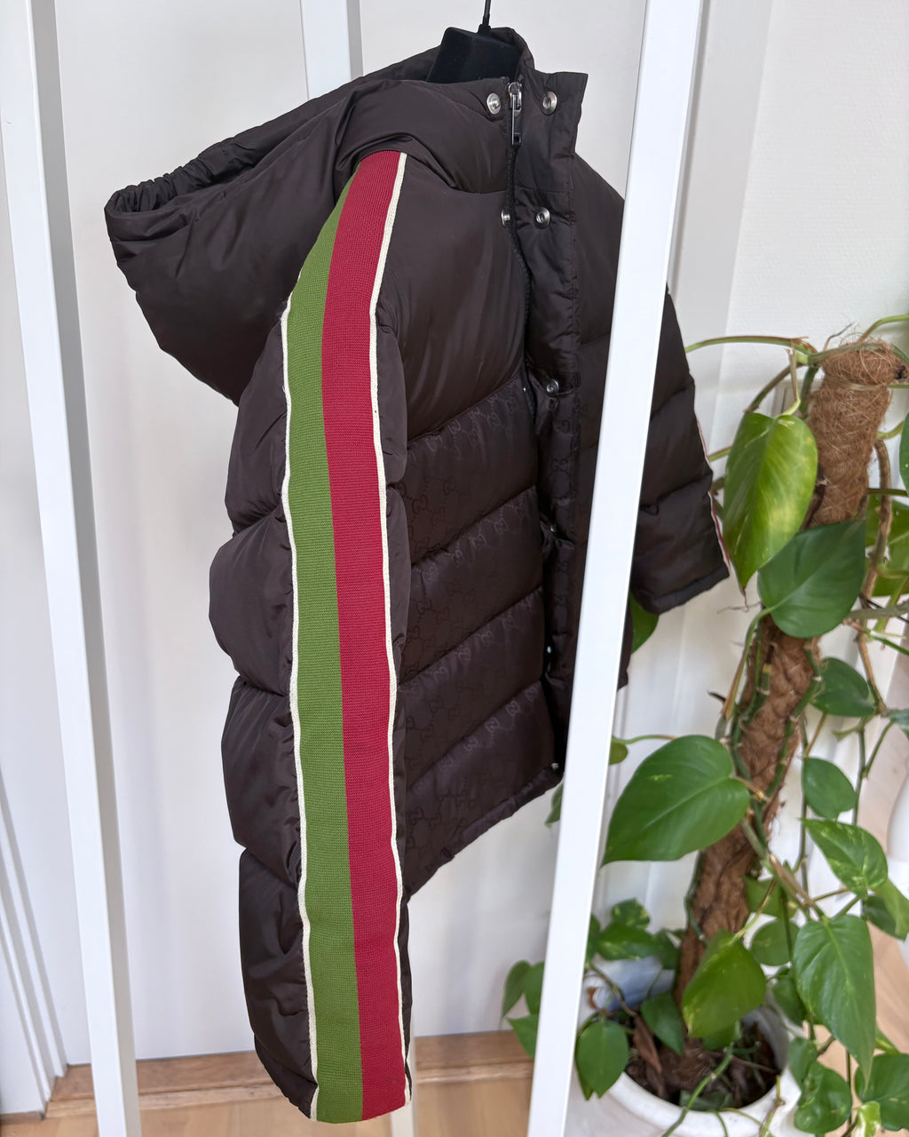 Gucci Monogram Down Puffer Jacket, Brown