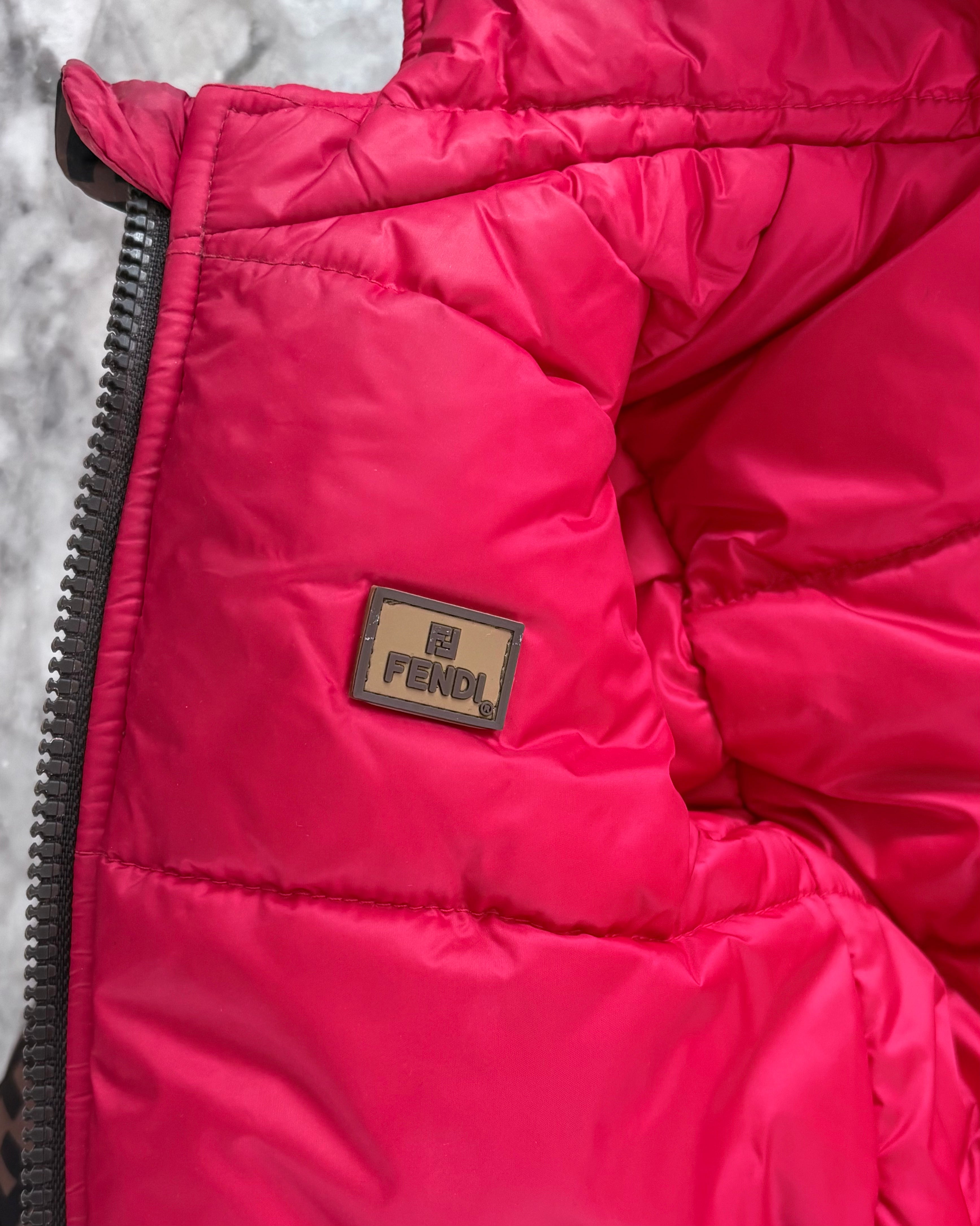 Fendi Kids Reversible Logo Print Jacket, Brown