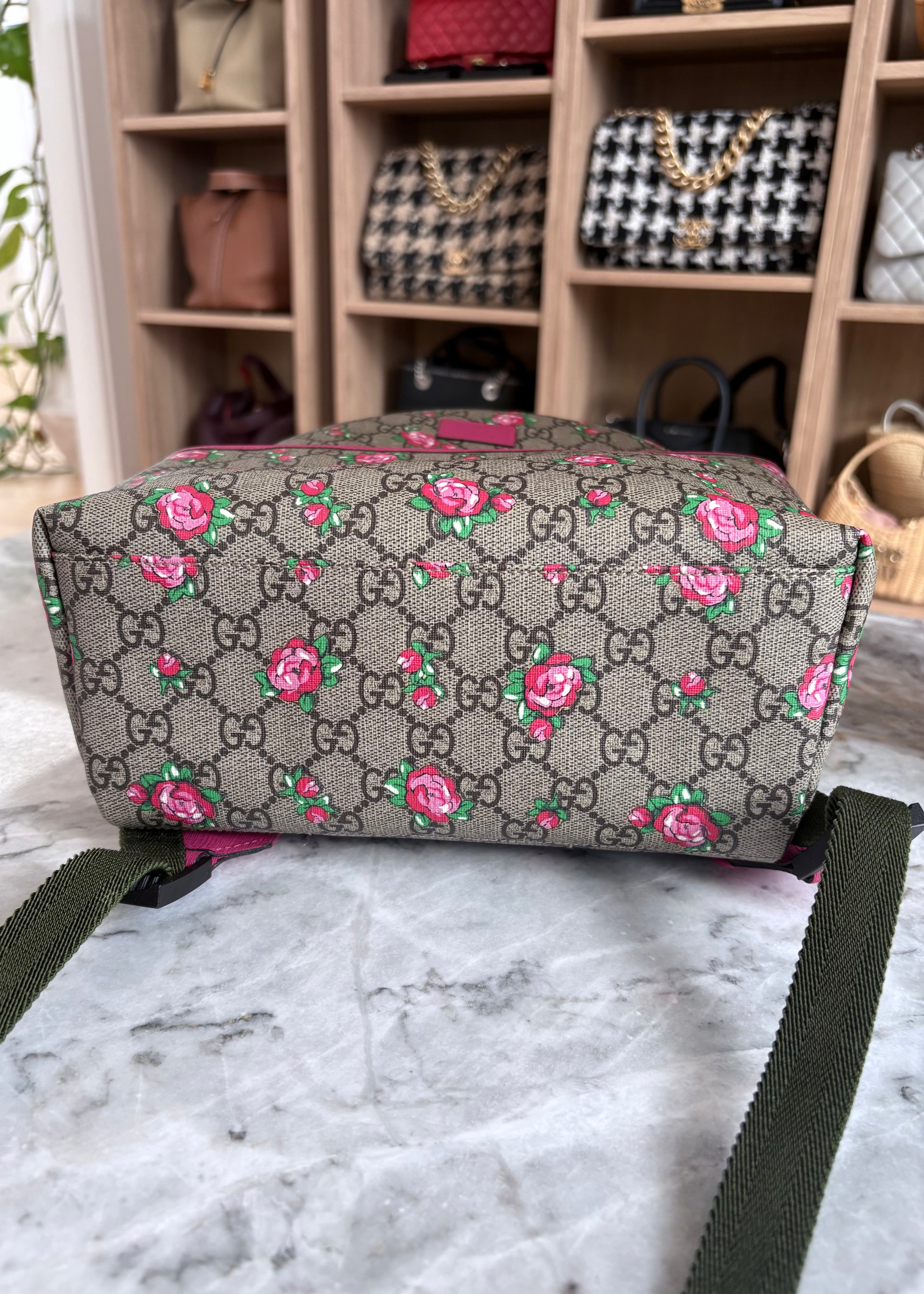 Gucci Girls' GG Supreme Rose Backpack