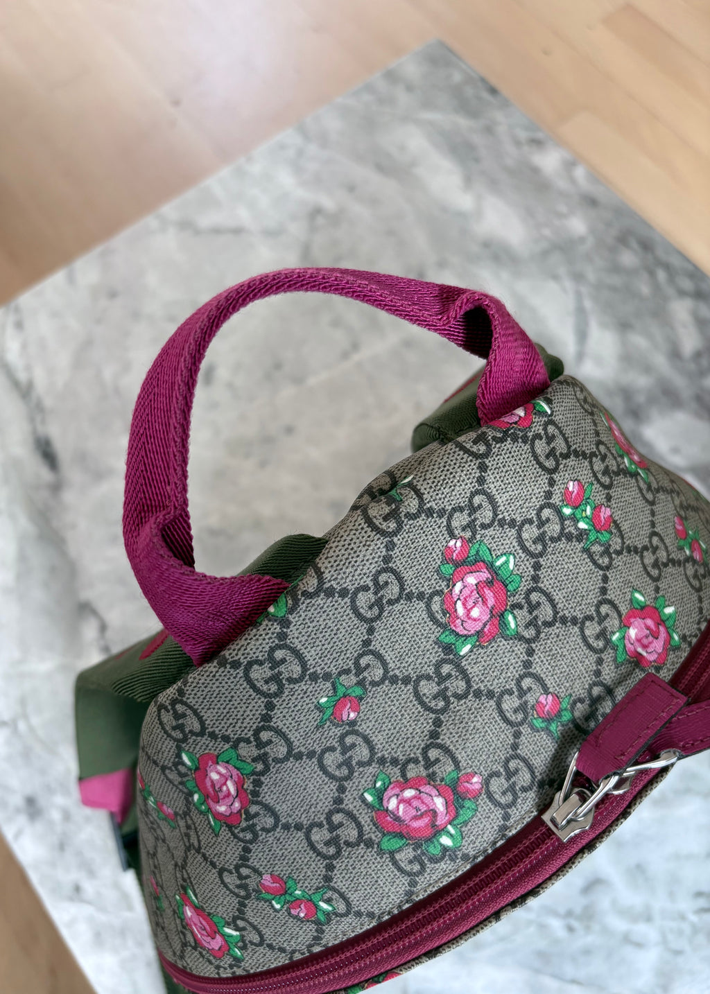 Gucci Girls' GG Supreme Rose Backpack