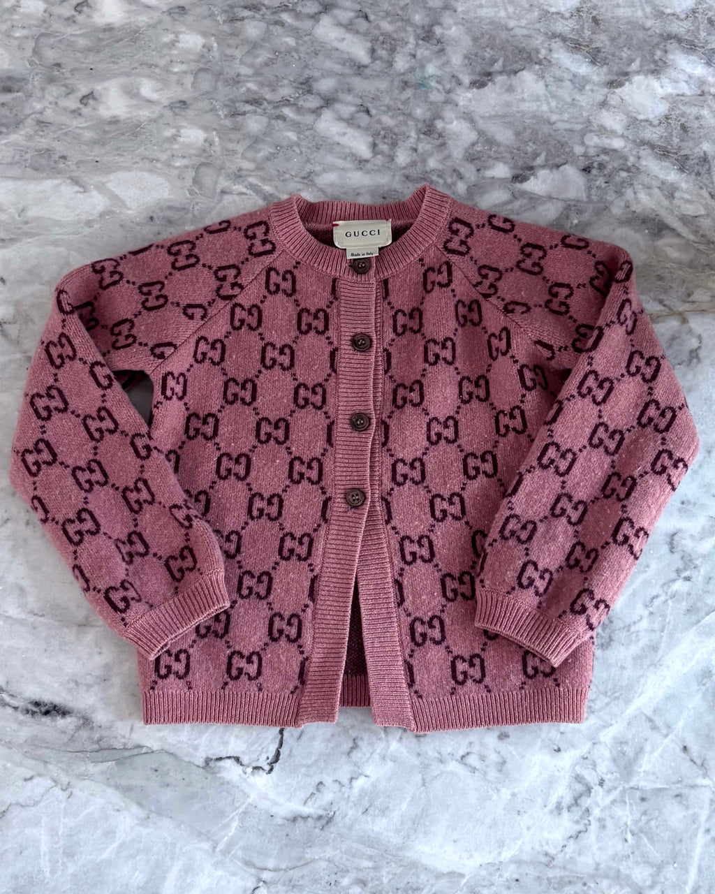 Gucci Kids GG Knit Cardigan Wool, Pink