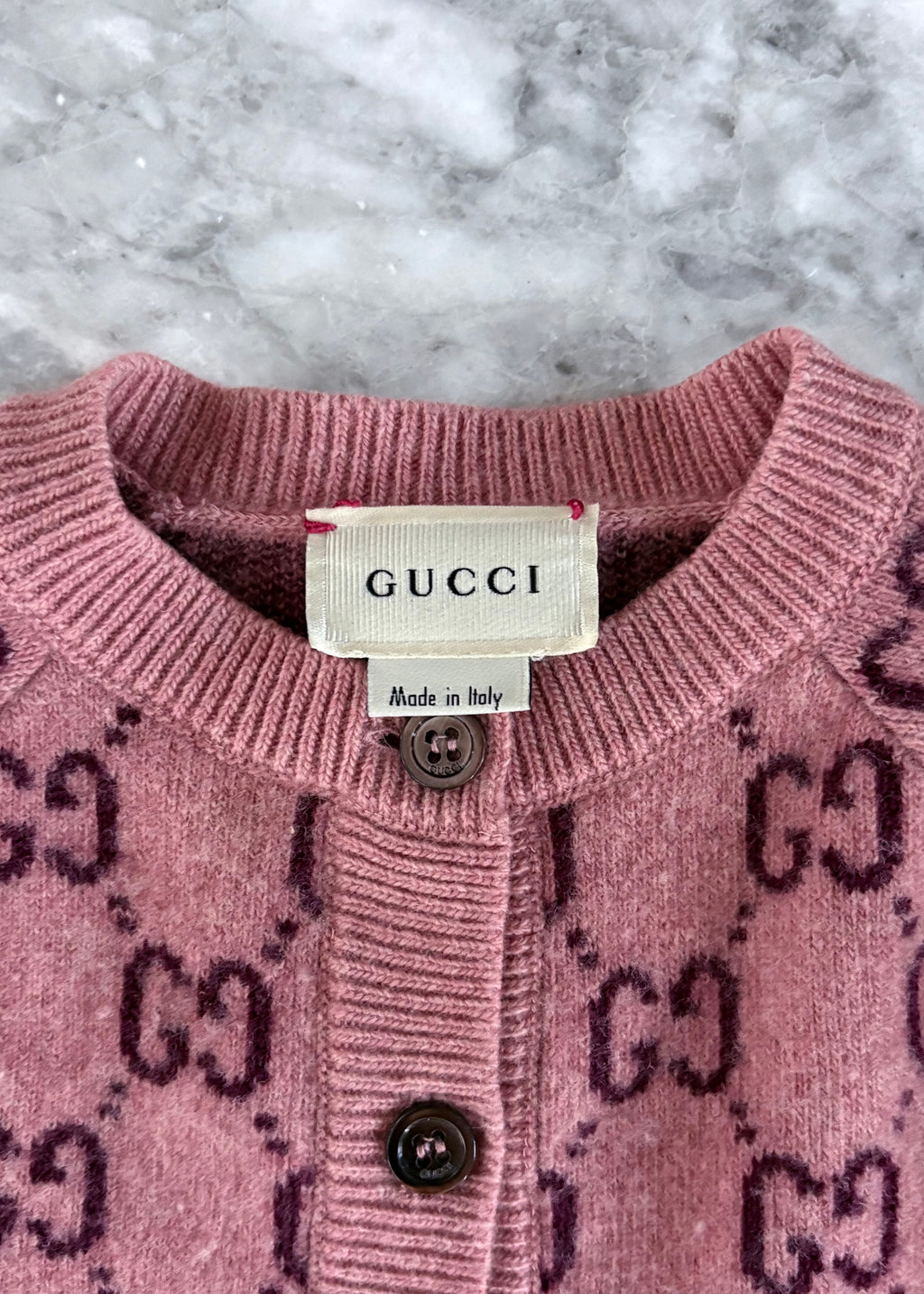 Gucci Kids GG Knit Cardigan Wool, Pink