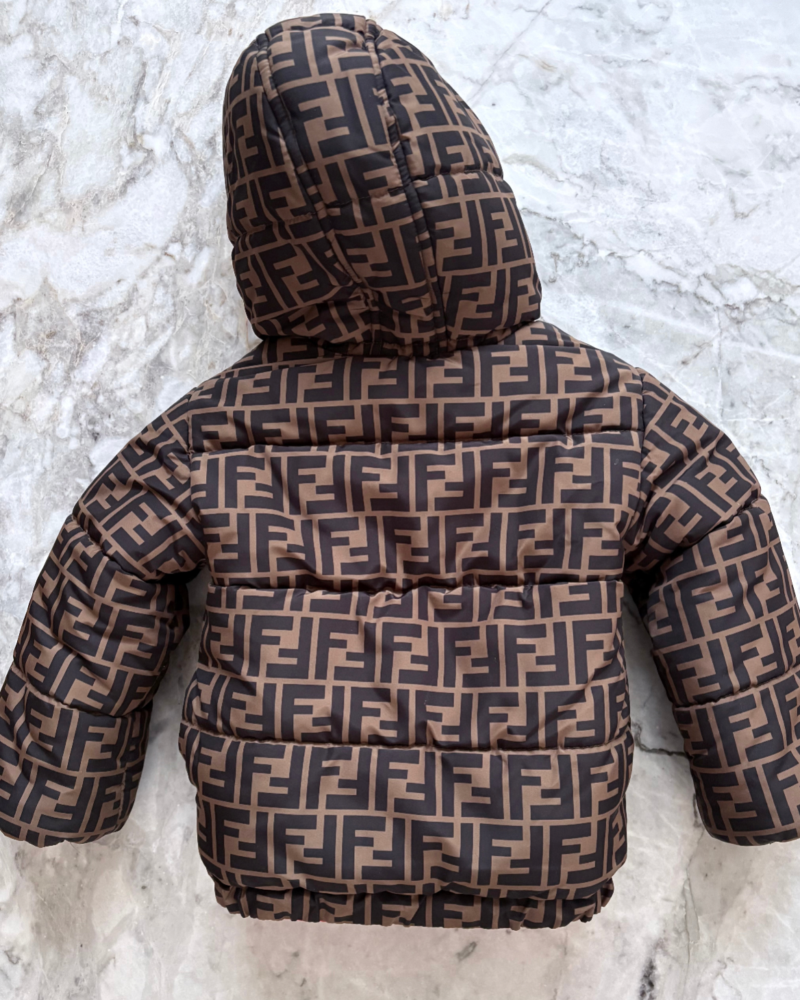 Fendi Kids Reversible Logo Print Jacket, Brown
