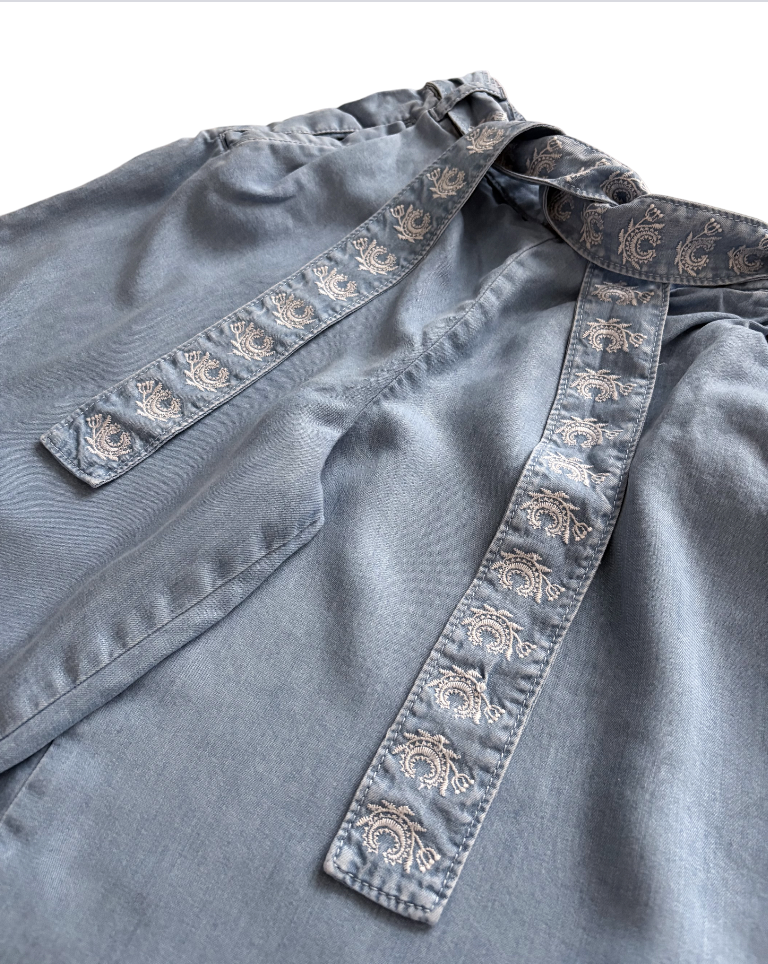 Chloé Kids Lightweight Wide Leg Trousers, Denim Light