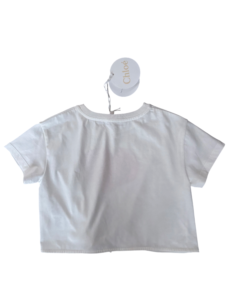 Chloé Kids White & Pink Heart T-Shirt
