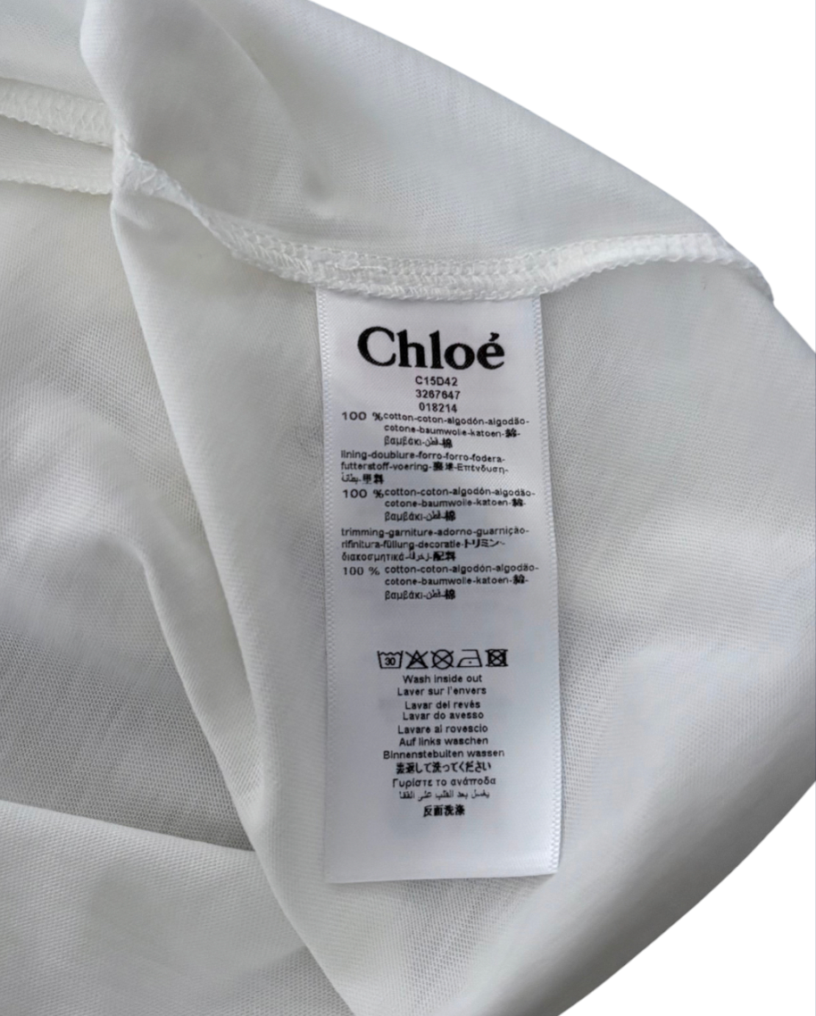 Chloé Kids White & Pink Heart T-Shirt