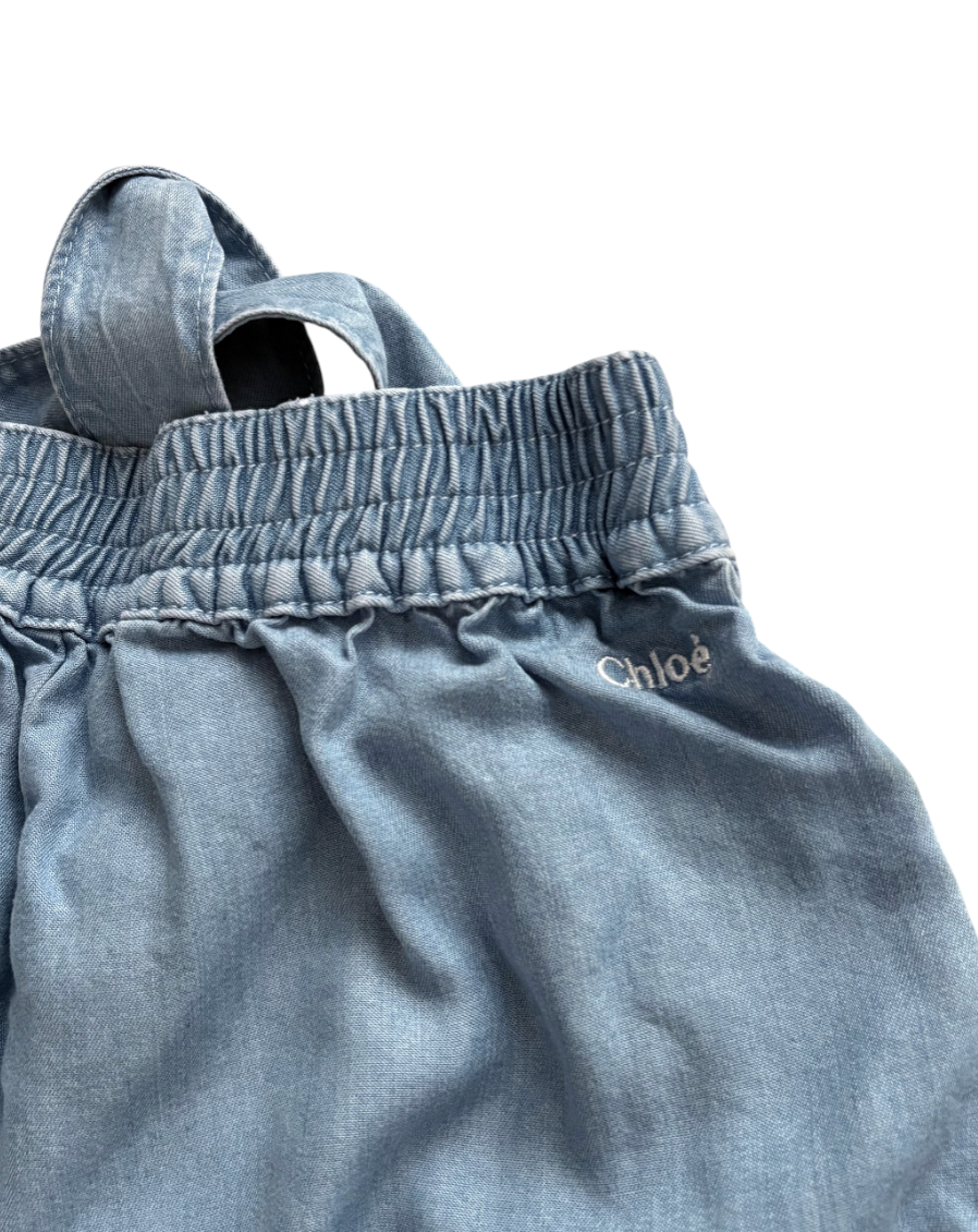 Chloé Kids Lightweight Wide Leg Trousers, Denim Light