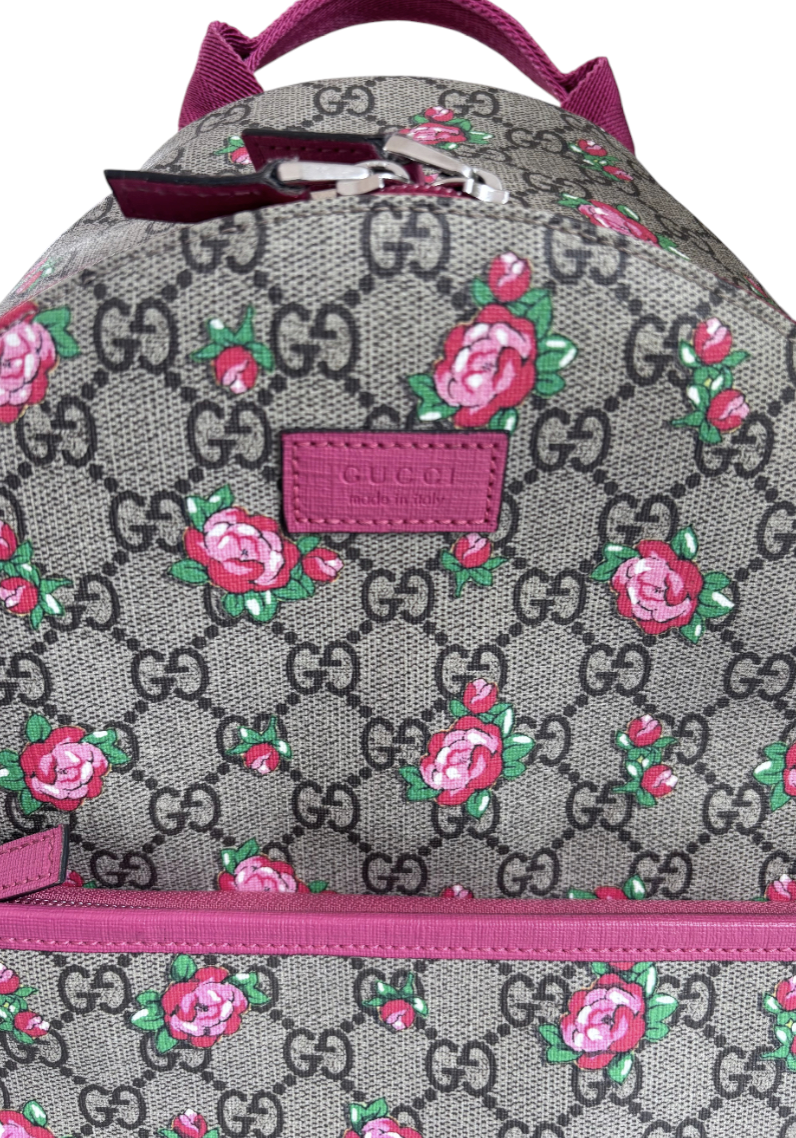 Gucci Girls' GG Supreme Rose Backpack