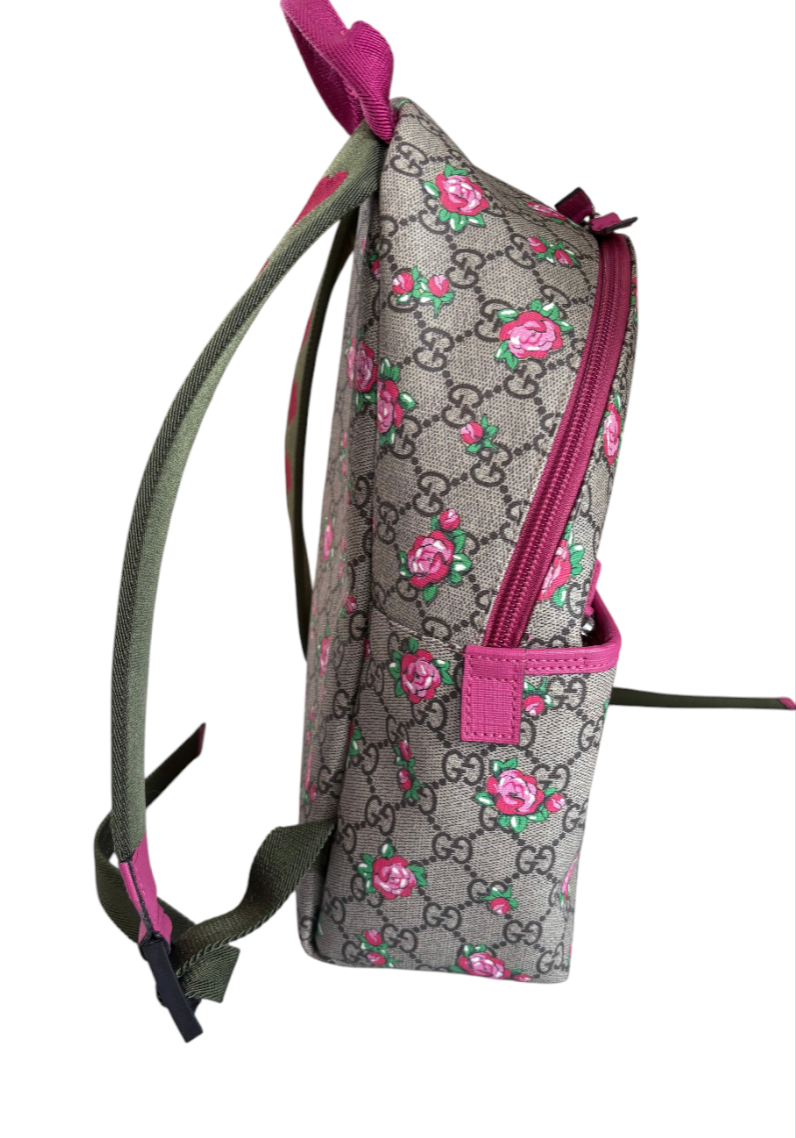 Gucci Girls' GG Supreme Rose Backpack