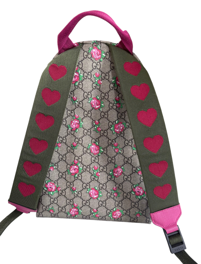 Gucci Girls' GG Supreme Rose Backpack