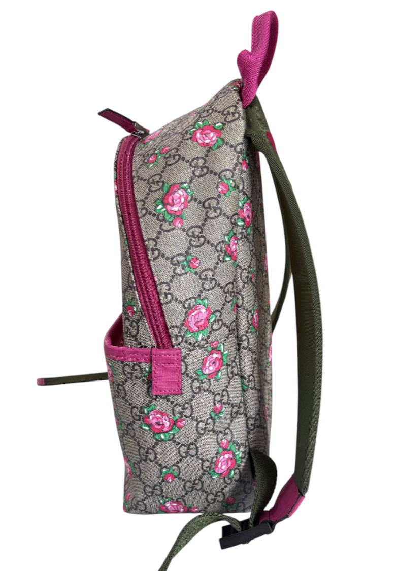 Gucci Girls' GG Supreme Rose Backpack