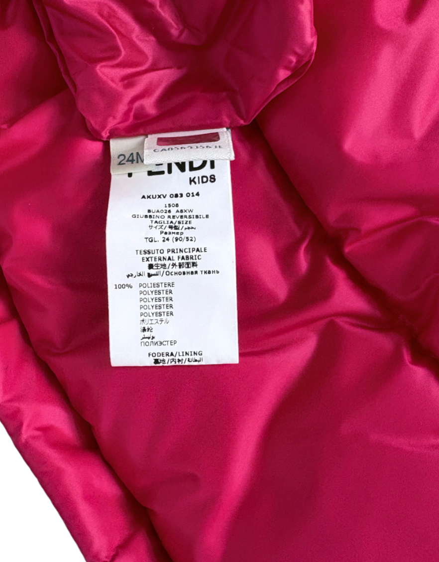 Fendi Kids Reversible Logo Print Jacket, Brown