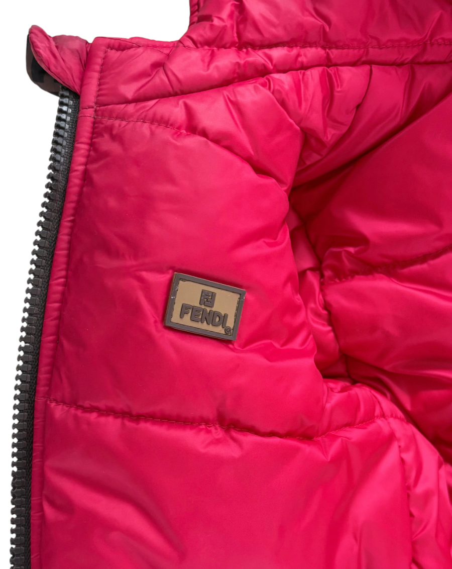 Fendi Kids Reversible Logo Print Jacket, Brown